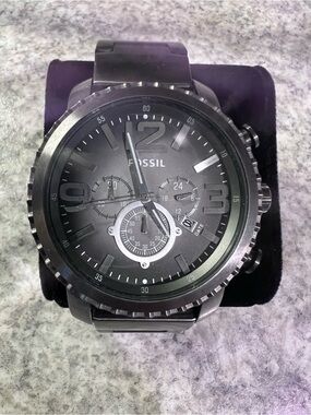 Fossil Gunmetal Gray Stainless Steel Chronograph Watch